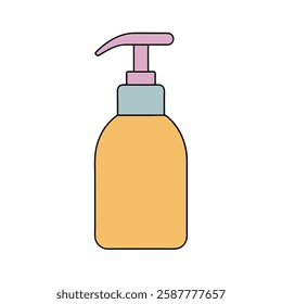 Vector flat illustration of a soap dispenser. Perfect for hygiene, bathroom decor, cleaning supplies, and personal care-related designs.