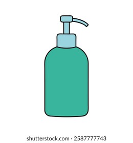 Vector flat illustration of a soap dispenser. Perfect for hygiene, bathroom decor, cleaning supplies, and personal care-related designs.