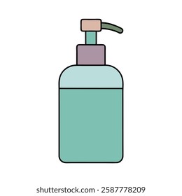 Vector flat illustration of a soap dispenser. Perfect for hygiene, bathroom decor, cleaning supplies, and personal care-related designs.