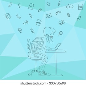 vector flat illustration of society members with  men and -social network concept - coworking -  UX designer