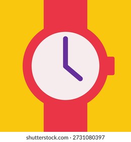 Ilustração plana vetorial com relógio esportivo como símbolo de controle do tempo no jogo esportivo ou campeonato mundial. Conceito minimalista, coleção de esportes clipart