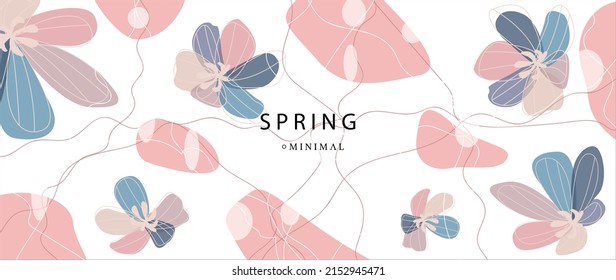 Ilustración plana vectorial. Flores de primavera en tonos rosas sobre un fondo blanco. La ilustración es perfecta para portadas, papel pintado y cuadros.