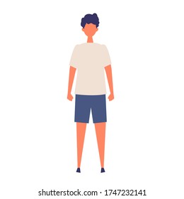 Ilustración vectorial plana del hombre de pie. Concepto para el diseño de negocios y temas sociales. Ilustración vectorial en estilo plano.