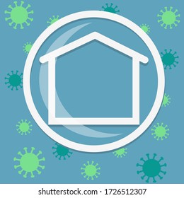 vector flat illustration of a stay home covid-19
