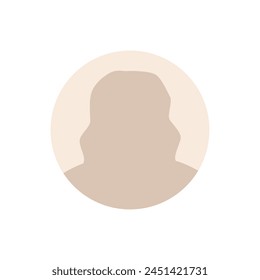Vector flat illustration. Stylish pastel profile of a woman. Avatar, user profile, person icon, silhouette, profile picture. Suitable for social media profiles, icons, screensavers and as a template.