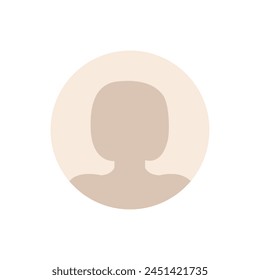 Vector flat illustration. Stylish pastel profile of a woman. Avatar, user profile, person icon, silhouette, profile picture. Suitable for social media profiles, icons, screensavers and as a template.