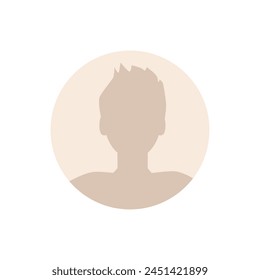 Vector flat illustration. Stylish pastel profile of a man. Avatar, user profile, person icon, silhouette, profile picture. Suitable for social media profiles, icons, screensavers and as a template.