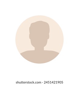 Vector flat illustration. Stylish pastel profile of a man. Avatar, user profile, person icon, silhouette, profile picture. Suitable for social media profiles, icons, screensavers and as a template.