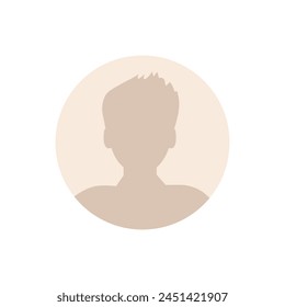 Vector flat illustration. Stylish pastel profile of a man. Avatar, user profile, person icon, silhouette, profile picture. Suitable for social media profiles, icons, screensavers and as a template.