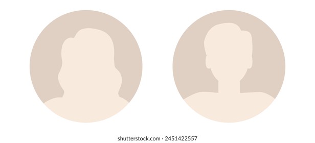 Ilustración plana de Vector. Elegante perfil pastel de una mujer y un hombre. Avatar, perfil de usuario, icono de persona, silueta, imagen de perfil. Adecuado para perfiles de redes sociales, iconos.