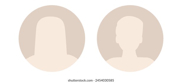 Vektorgrafik flache Abbildung. Stilvolles Pastellprofil einer Frau und eines Mannes. Avatar, Benutzerprofil, Person-Symbol, Silhouette, Profilbild. Geeignet für Profile und Symbole in sozialen Netzwerken.