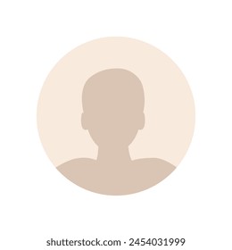Vector flat illustration. Stylish pastel profile of a man. Avatar, user profile, person icon, silhouette, profile picture. Suitable for social media profiles, icons, screensavers and as a template.