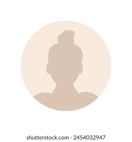 Vector flat illustration. Stylish pastel profile of a woman. Avatar, user profile, person icon, silhouette, profile picture. Suitable for social media profiles, icons, screensavers and as a template.