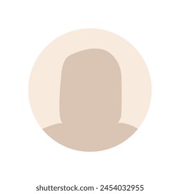 Vector flat illustration. Stylish pastel profile of a woman. Avatar, user profile, person icon, silhouette, profile picture. Suitable for social media profiles, icons, screensavers and as a template.