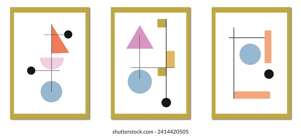  Vector flat illustration. Flat stylish poster on a light background. Abstract style. Suitable for home design, flyers, screensavers, posters or textile design.