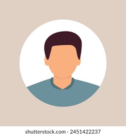 Ilustración plana de Vector. Perfil elegante de un hombre. Avatar, perfil de usuario, icono de persona, silueta, imagen de perfil. Adecuado para perfiles de redes sociales, íconos, protectores de pantalla y como Plantilla.