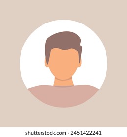 Ilustración plana de Vector. Perfil elegante de un hombre. Avatar, perfil de usuario, icono de persona, silueta, imagen de perfil. Adecuado para perfiles de redes sociales, íconos, protectores de pantalla y como Plantilla.