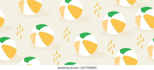 Vector flat illustration. Summer vacation concept. Used as background mockup for banner design. Horizontal seamless posters, wallpapers.