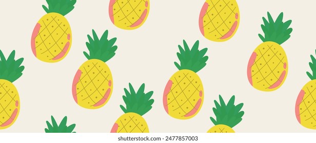 Vector flat illustration. Summer vacation concept. Used as background mockup for banner design. Horizontal seamless posters, wallpapers.