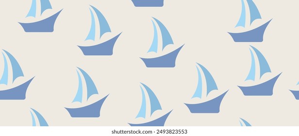 Vector flat illustration. Summer vacation concept. Seamless pattern. Used as background mockup for banner design. Horizontal seamless posters, wallpapers.