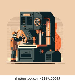 Vektorflache Illustration des Elektroarbeiters des Technikers