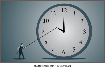 vector flat illustration of time is money hour glass and dollar bills