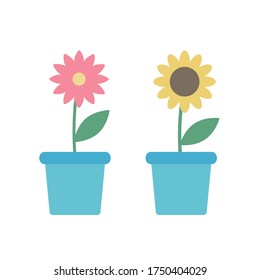 vector flat illustration of two flowers.