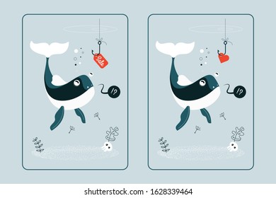 vector flat illustration to valentines day and sales
