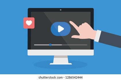 Vector flat illustration of webinar, online conference, lectures and training in internet.