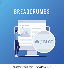 Vector Flat Illustration of Website Navigation Breadcrumbs