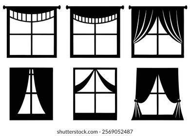 Vector Flat Illustration of Window Items Icon Set.