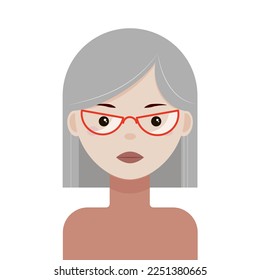 Vector flat illustration with a woman portrait