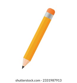 vector flat illustration of wooden pencil