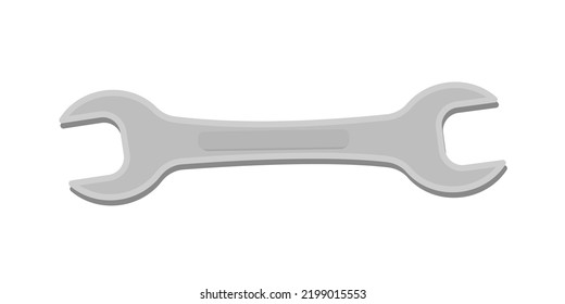 Vector flat illustration wrench grey isolated on white. Wrench icon in vector format. Wrench symbol in simple form.