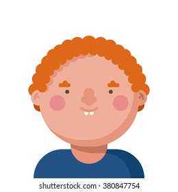 Vector flat illustration of young happy boy.