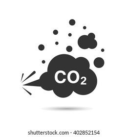 Vector flat image. carbon dioxide, co 2 ,cloud, smog