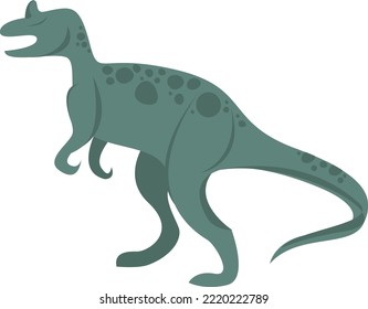 Vector flat image of a dinosaur. Prehistoric predatory animal 