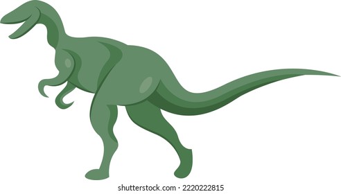 Vector flat image of a dinosaur. Prehistoric predatory animal 