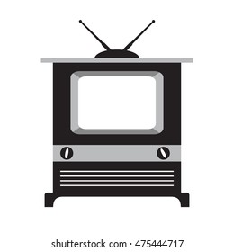 Vector flat with the image of the old TV with the antenna. For infographics, an element of design of the websites and leaflets, banners, labels.