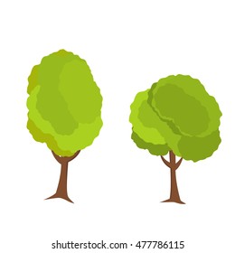   Vector flat with the image of trees.Green Oak.Elements of design of the websites the poster, a banner, a leaflet. Banners for  website elements of design ecological  organization for natural