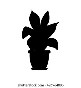 Vector flat Indoor plant pot illustration. 