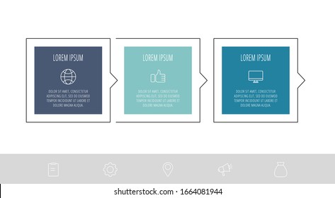 Plantilla de infografía plana vectorial. Visualización de datos con iconos y flechas para 4 pasos. Puede utilizarse para presentaciones, diagramas de flujo, banners, informes de negocios, gráficos o gráficos de información