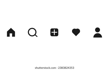 Vector flat instagram icons and notifications set.