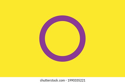 Vector flat inter sex lgbt flag isolated on white background