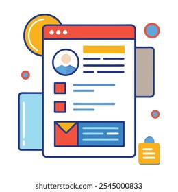 Vector flat interface and white background	