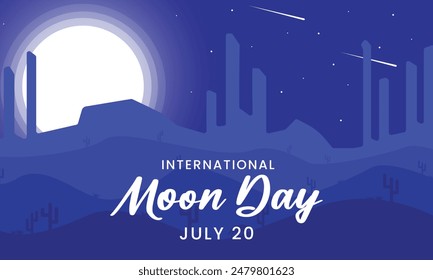 Vector flat international moon day banner.