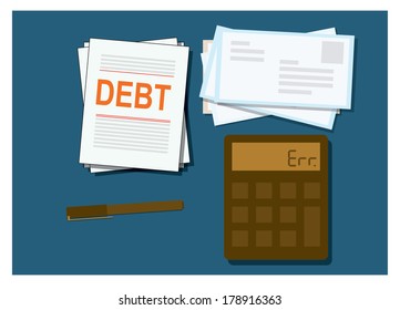 vector of flat invoice sheet,debt, concept,flat design