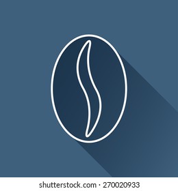 Vector flat isolate coffee bean icon outline. Eps10