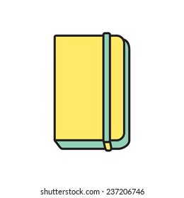 Vector flat isolate notebook icon outline. Eps10