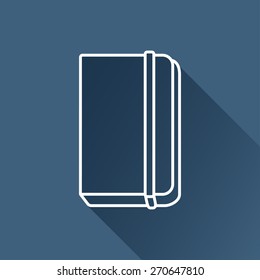 Vector flat isolate notebook icon outline. Eps10